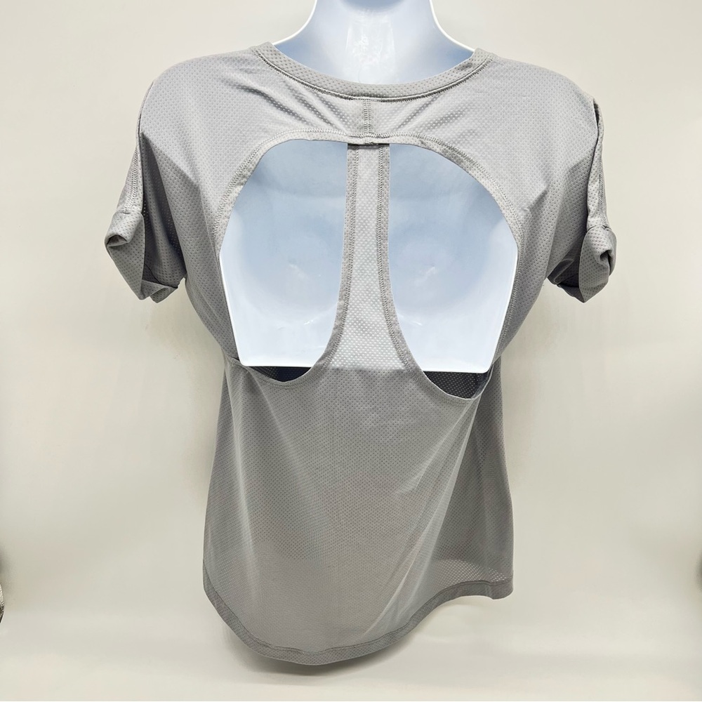 Victoria's Secret Victoria Sport Light Gray Short Open Back Sleeve Tee-Size XS - Picture 6 of 10